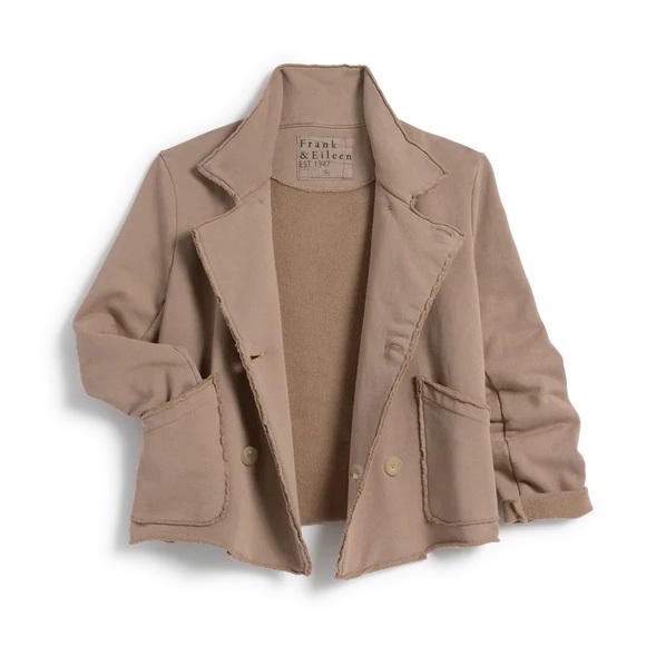 Frank & Eileen Jackets & Blazers - Frank & Eileen Mini Belfast Double-Breasted Frayed-Edge Pea Coat